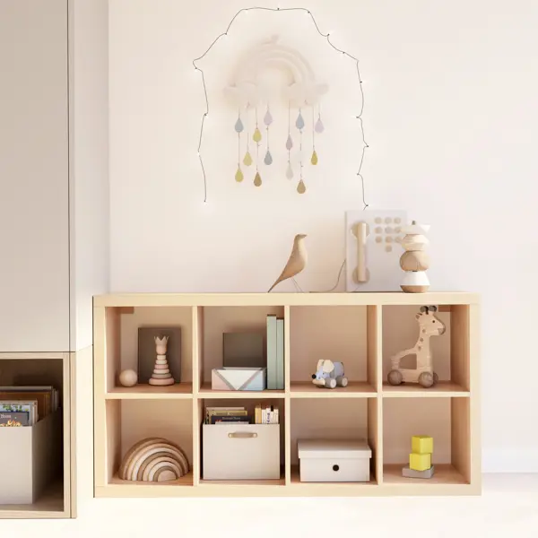 Стеллаж Тамбурат 8 секций KONSENSA 74.8x143.7x31.7 см ЛДСП цвет дуб