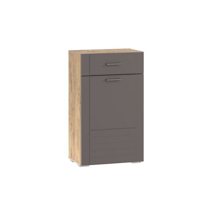 Обувница Livorno фасад левый, 602х380х1020, Софт Графит МДФ/Дуб бунратти