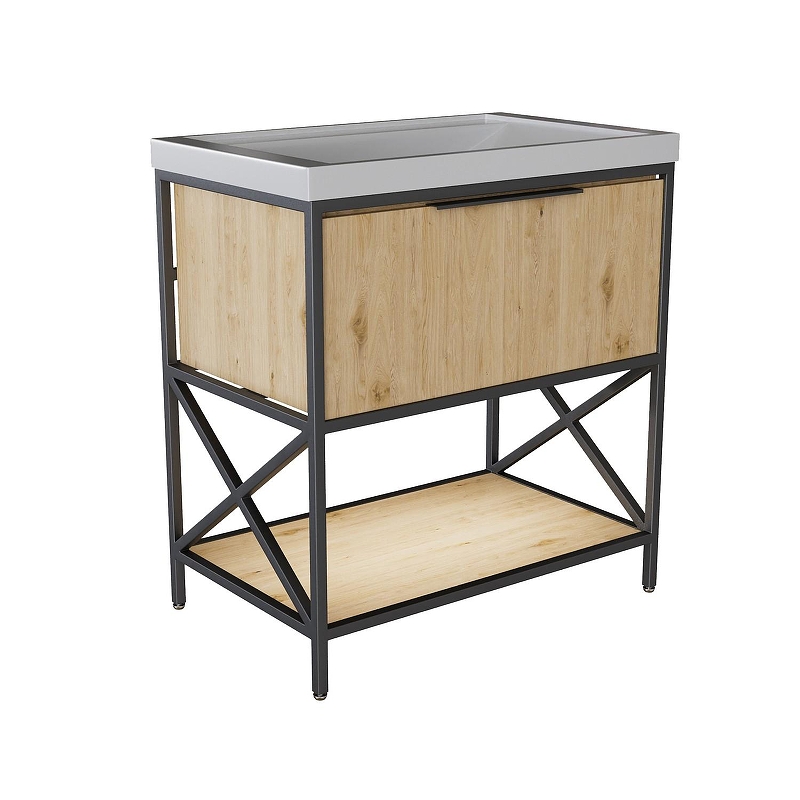 Тумба под раковину Mixline Бруклин 80 543586 цвет Дуб бунратти