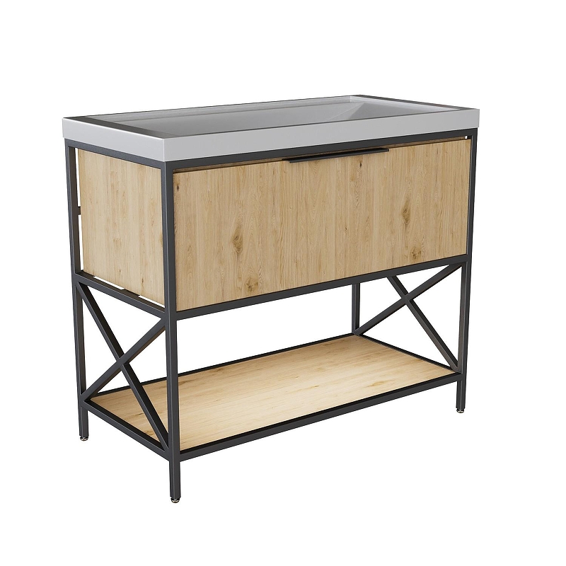 Тумба под раковину Mixline Бруклин 100 543587 цвет Дуб бунратти